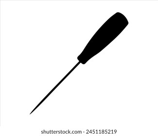 Ice pick silhouette vector on white background. 