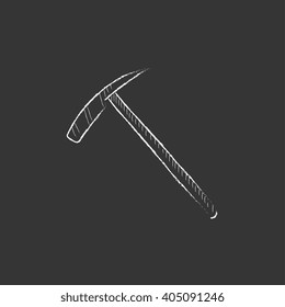 Ice pickaxe. Drawn in chalk icon.