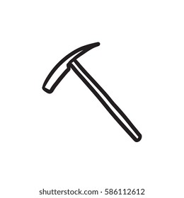Ice pickaxe vector sketch icon isolated on background. Hand drawn Ice pickaxe icon. Ice pickaxe sketch icon for infographic, website or app.