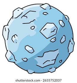 projeto de modelo de ilustração de vetor de cor plana de conhecimento da ciência espacial de planeta gelado