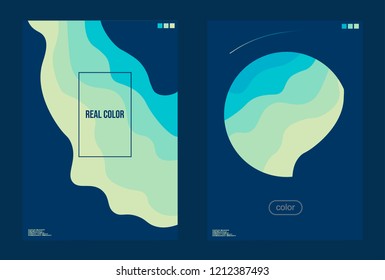 Ice planets vector modern color brochures design set.EPS10
