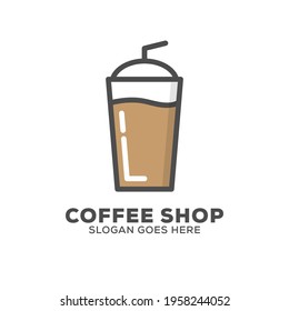 Ice Plastic Cups and Lids logo design vector, can used Coffee shop or cafe and bar logo template
