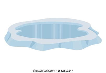 Ice pond. Icons of pond. Isolated image on a white background.