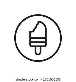 Ice Pop (Ice Cream) icon outline vector. isolated on white background