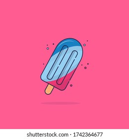 Ice Pop Flat Design Illustration, Modern Icon Design