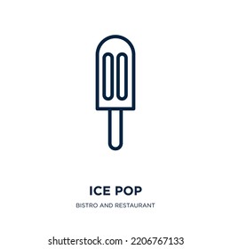 Ice Pop Icon From Bistro And Restaurant Collection. Thin Linear Ice Pop, Pop, Ice Cream Outline Icon Isolated On White Background. Line Vector Ice Pop Sign, Symbol For Web And Mobile