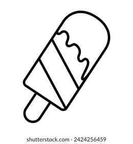 ice pop icon. Line Art Style Design Isolated On White Background