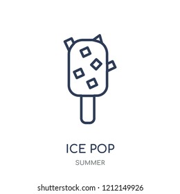 Ice pop icon. Ice pop linear symbol design from Summer collection. Simple outline element vector illustration on white background.