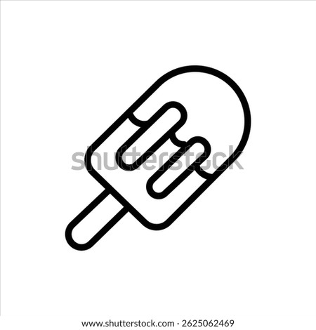 ice pop line icon vector on white background.