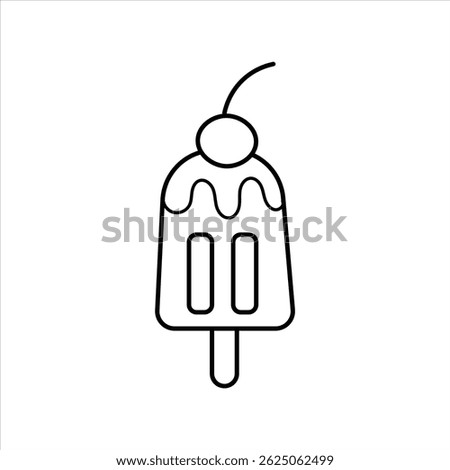  ice pop line icon vector on white background.