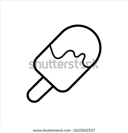 ice pop line icon vector on white background.