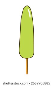 Ice pop, lolly, popsicle bar hand drawn illustration, isolated vector. Line art style design. Summer clip art, seasonal element, print. Frozen food, dessert, sweet treat, beach activity, party