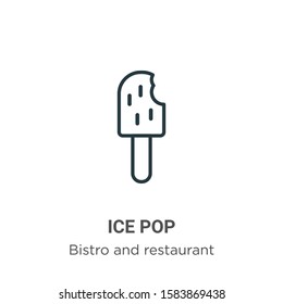 Ice pop outline vector icon. Thin line black ice pop icon, flat vector simple element illustration from editable bistro and restaurant concept isolated on white background
