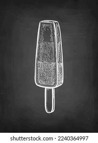 Ice pop or popsicle. Frozen snack on a stick. Ink sketch collection isolated on white background. Hand drawn vector illustration. Retro style.