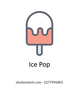 Ice Pop Vector      Fill outline Icons. Simple stock illustration stock