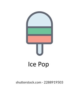 Ice Pop  Vector  Fill outline Icons. Simple stock illustration stock