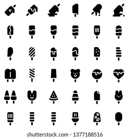Ice pop vector icon set, solid design