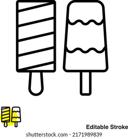 Ice Pop Vector Line Icon