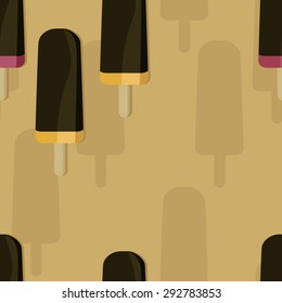 Ice pops vector seamless background