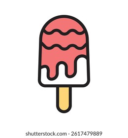 Ice popsicle line icon is ready for premium download