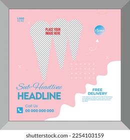 Ice Cream’s Posts Are Designed With Vector Template Illustrations, Editable For Social Media Square Banner Design White Pink Colour And White Shape