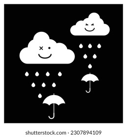 ice rain cloud clean and easy use vector