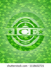 Ice realistic green emblem. Mosaic background
