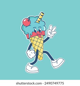 The ice ream mascot illustration