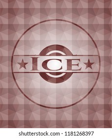 Ice red geometric emblem. Seamless.