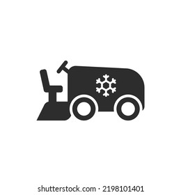 Ice resurfacer icon. Monochrome black and white symbol