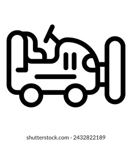 Ice resurfacing machine icon outline vector. Frozen surface cleaning. Smoothing ice rink arena
