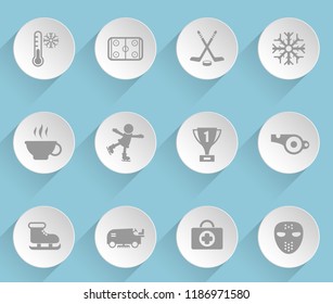 ice ring web icons on light paper circles