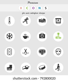 ice rink vector icons for web and user interface design