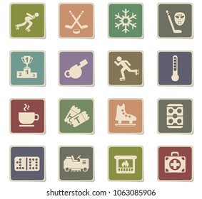ice rink web icons - paper stickers for user interface design