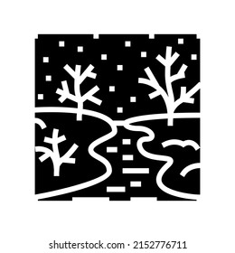 Eisfluss-Glyph-Ikone-Vektorgrafik. Eisschild. isoliertes Kontursymbol