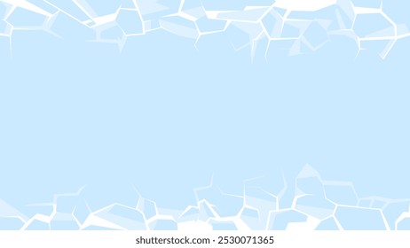 Ice Road background vector illustration. Ice Game map gui background, template in cartoon style, casual top view.