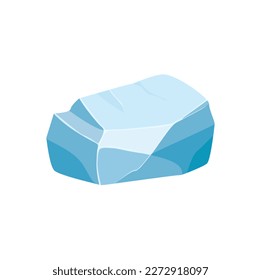 Ice rock boulder. Natural shape stone. vector illustration.