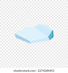 Ice rock boulder. Natural shape stone. vector illustration