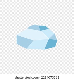 Ice rock boulder. Natural shape stone. vector illustration