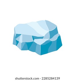Ice rock boulder. Natural shape stone. vector illustration.