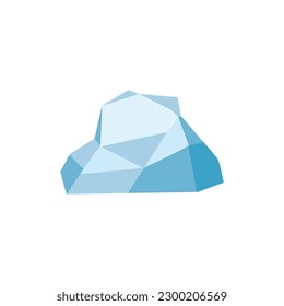 Ice rock boulder. Natural shape stone. vector illustration.