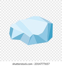 Ice rock boulder. Natural shape stone. vector illustration.