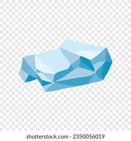 Ice rock boulder. Natural shape stone. vector illustration.