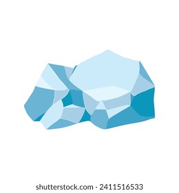 Ice rock boulder. Natural shape stone. vector illustration.