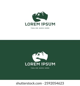 Ice Rocky Mountain Winding Road Street River Creek logo design inspiration