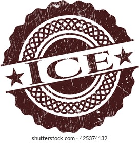 Ice rubber stamp with grunge texture