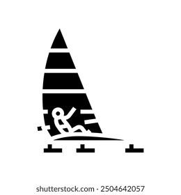 ice sailing winter sport glyph icon vector. ice sailing winter sport sign. isolated symbol illustration