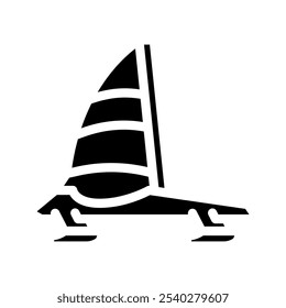 ice sailing winter sport glyph icon vector. ice sailing winter sport sign. isolated symbol illustration