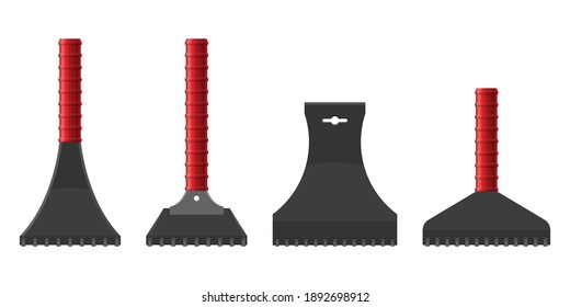 Ice Scraper For Cleaning The Car Vector Illustration