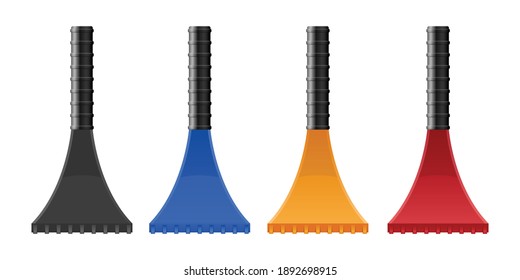 Ice Scraper For Cleaning The Car Vector Illustration